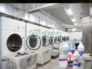 Các xưởng giặt cần sử dụng nhiều loại hoá chất giặt là