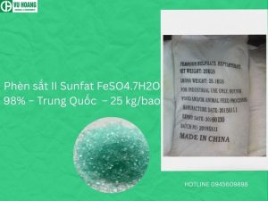 Phèn sắt II Sunfat FeSO4.7H2O 98% – Trung Quốc – 25 kg/bao