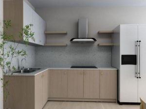Hình ảnh cửa tủ bếp sử dụng gỗ Melamine mang vẻ đẹp hiện đại